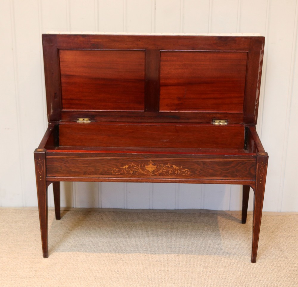 Edwardian Mahogany Duet Stool View V