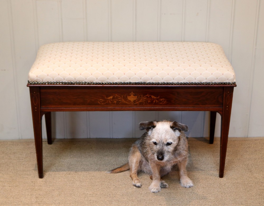 Edwardian Mahogany Duet Stool View VII