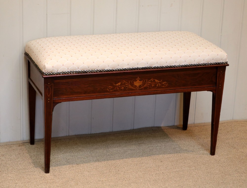 Edwardian Mahogany Duet Stool View VIII