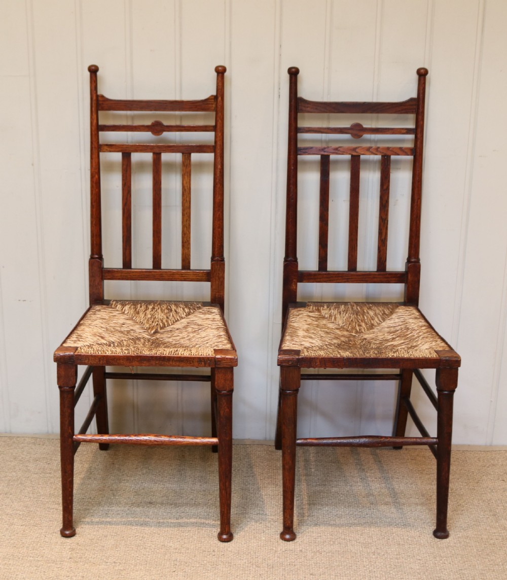 Pair Of Oak Arts And Crafts Chairs