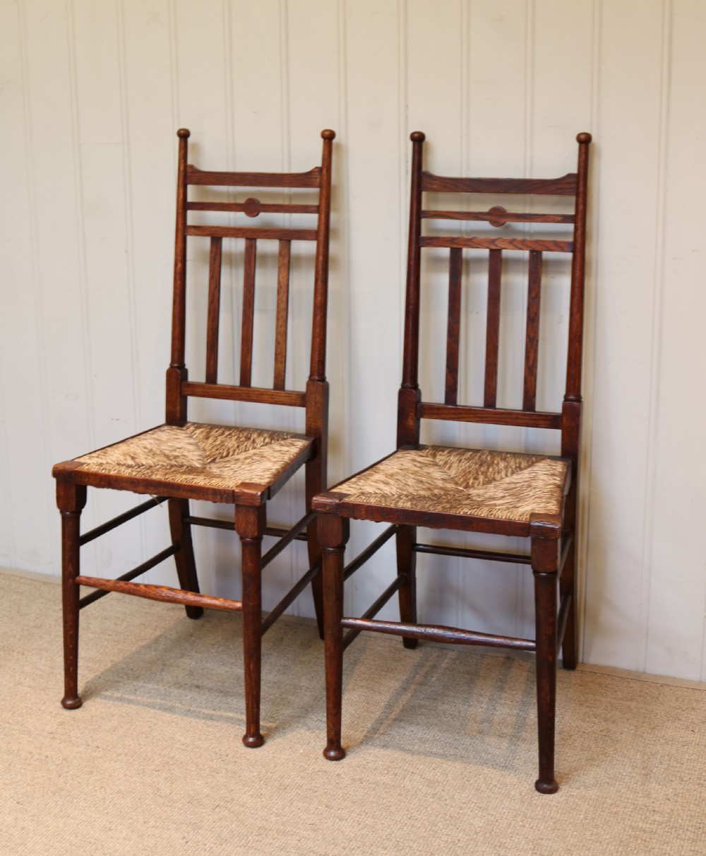 Pair Of Oak Arts And Crafts Chairs View II