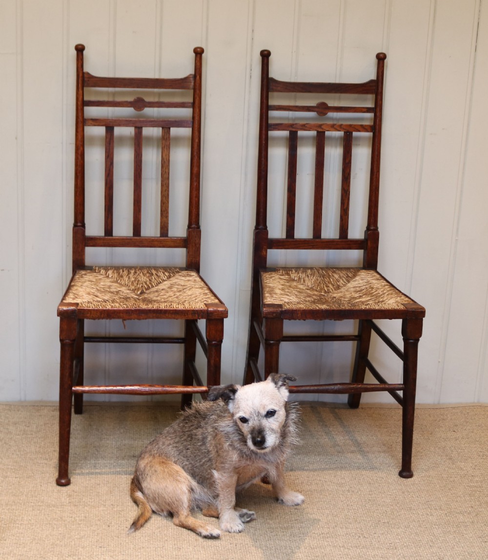 Pair Of Oak Arts And Crafts Chairs View IV