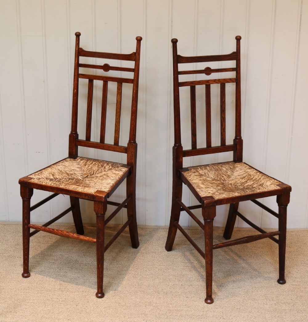 Pair Of Oak Arts And Crafts Chairs View V
