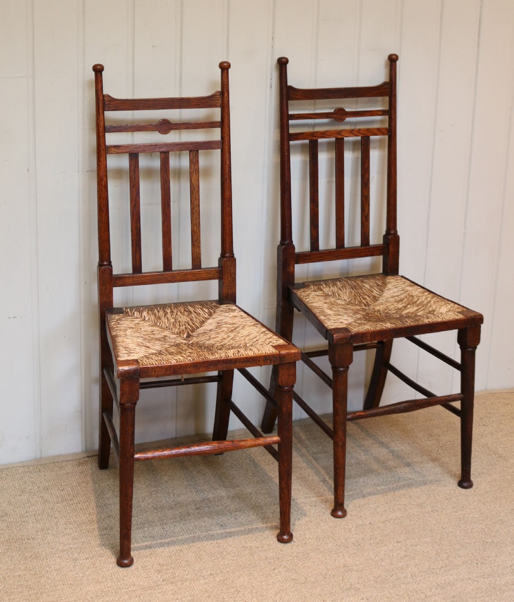 Pair Of Oak Arts And Crafts Chairs View VII