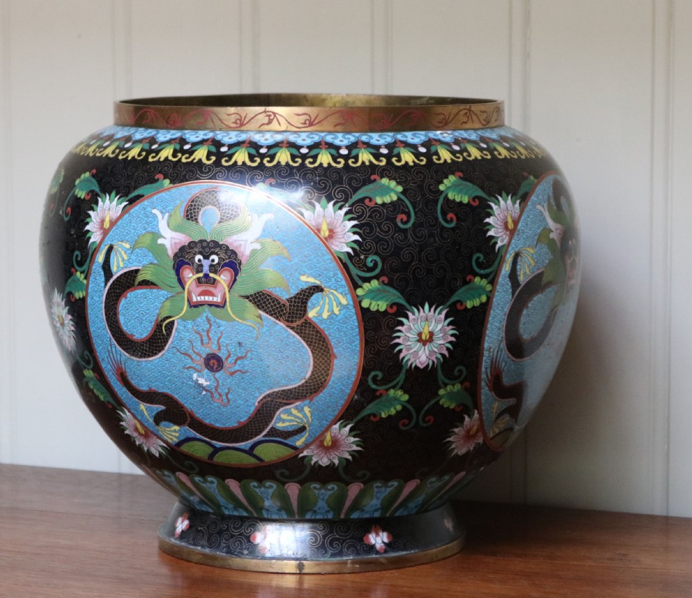Late 19th Century Chinese Cloisonne Jardiniere View II