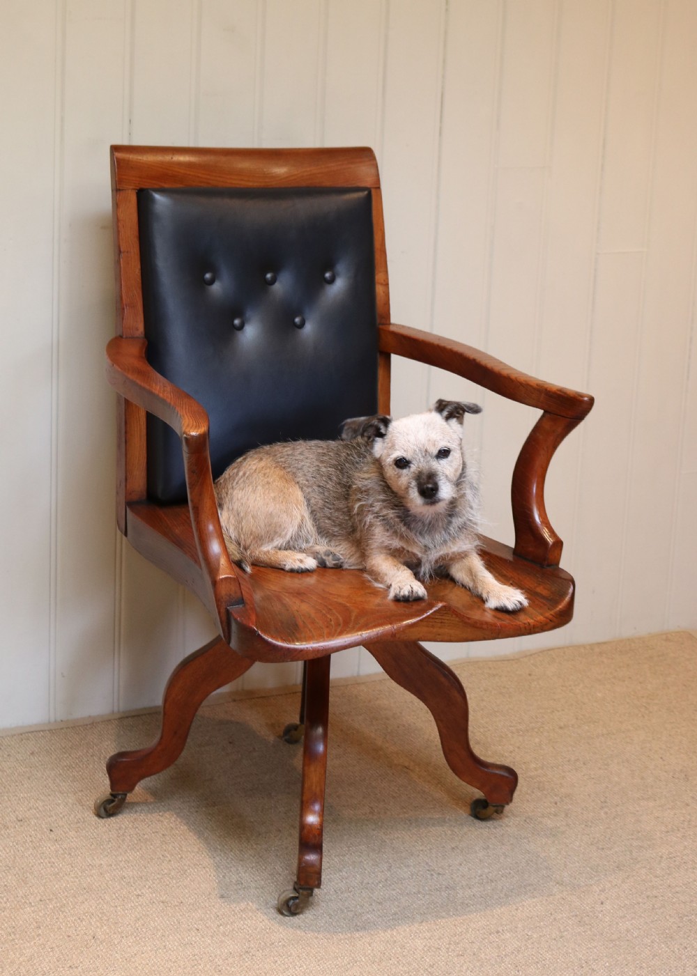 Substantial Oak Office Chair View VIII
