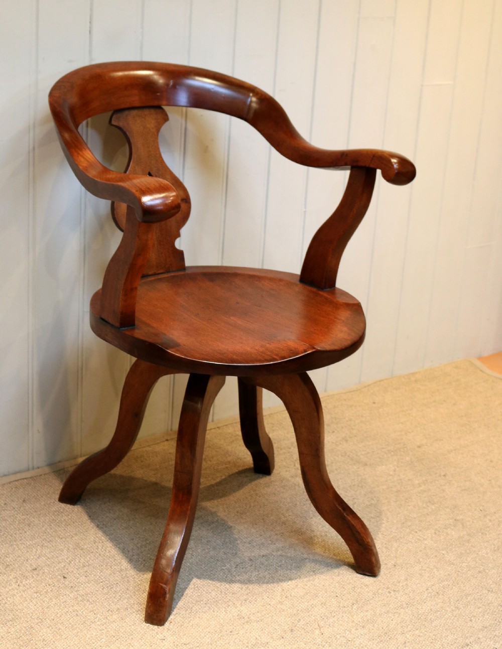 Late Victorian Walnut Revolving Desk Chair View II