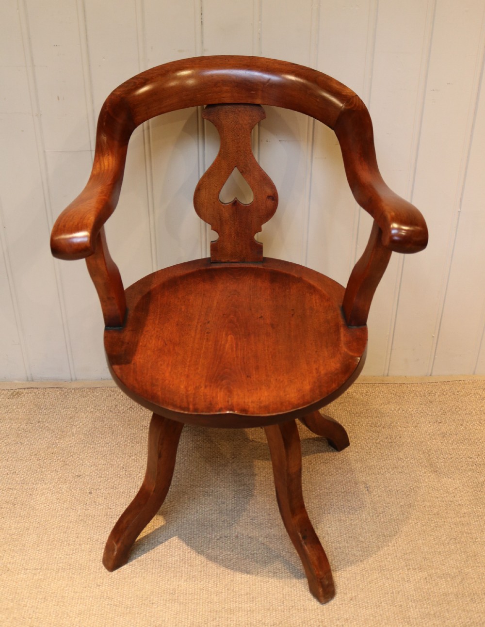 Late Victorian Walnut Revolving Desk Chair View III