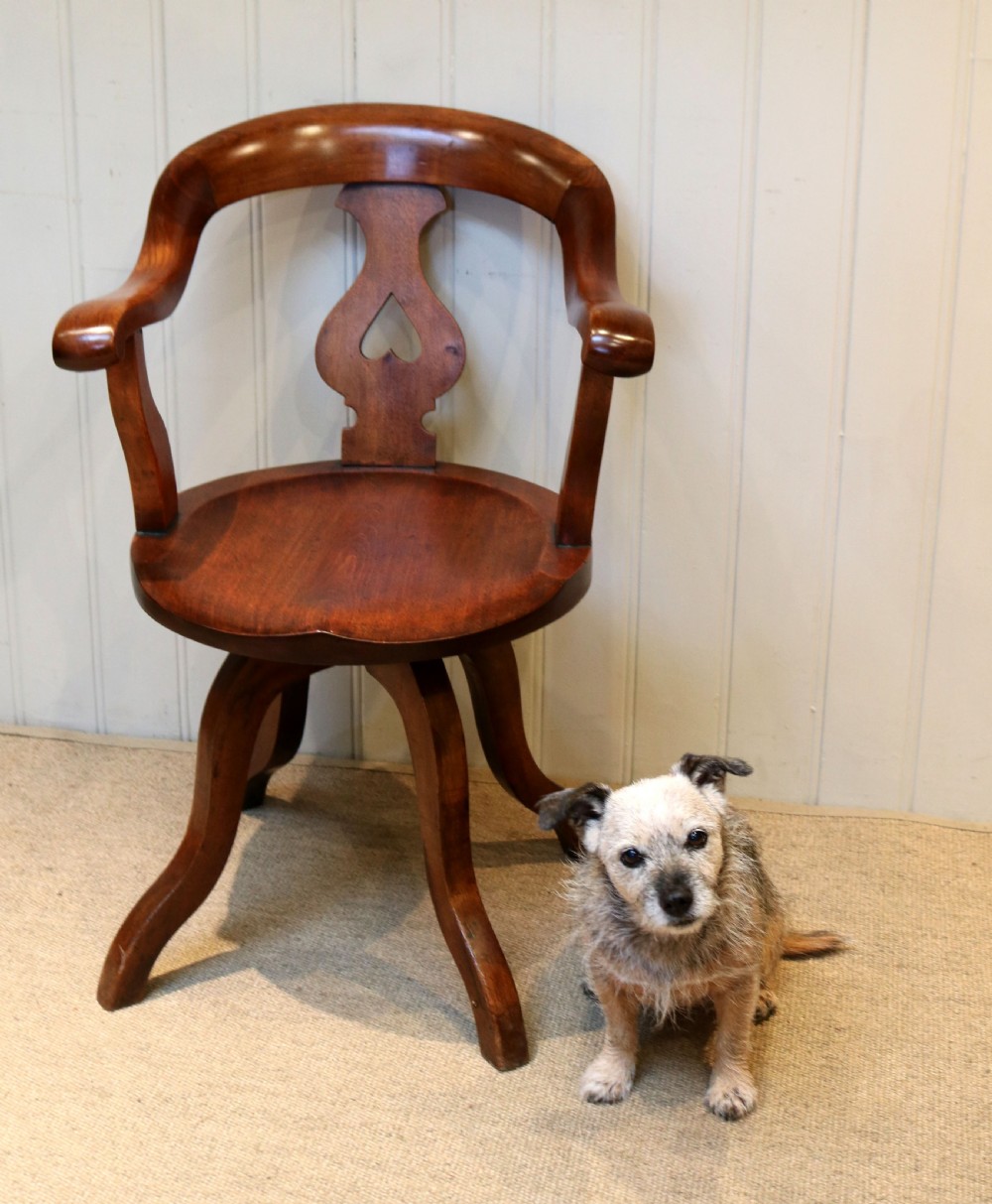Late Victorian Walnut Revolving Desk Chair View IV