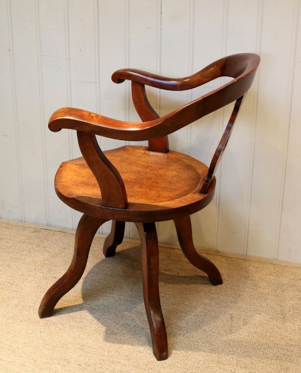 Late Victorian Walnut Revolving Desk Chair View V