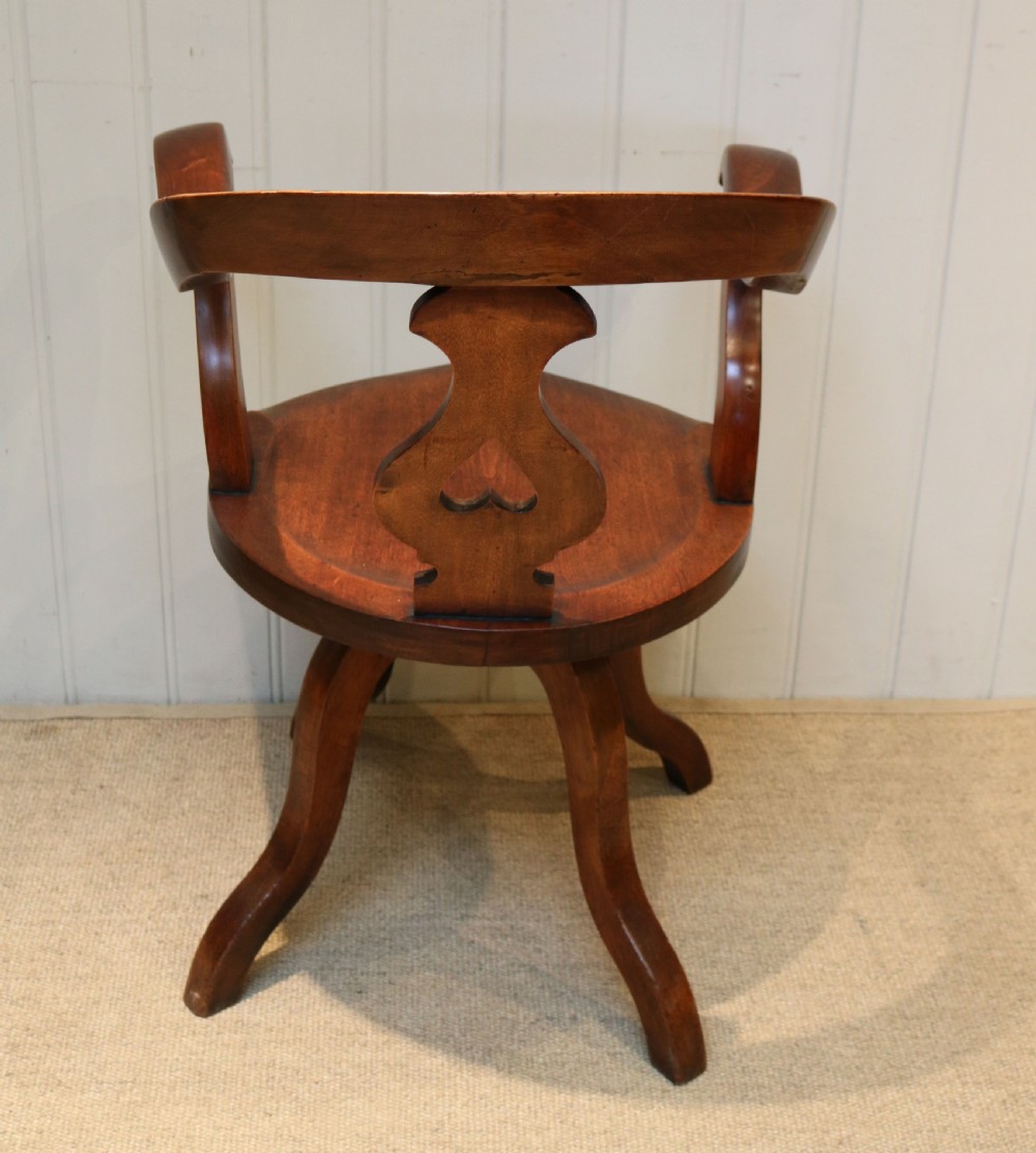 Late Victorian Walnut Revolving Desk Chair View VI