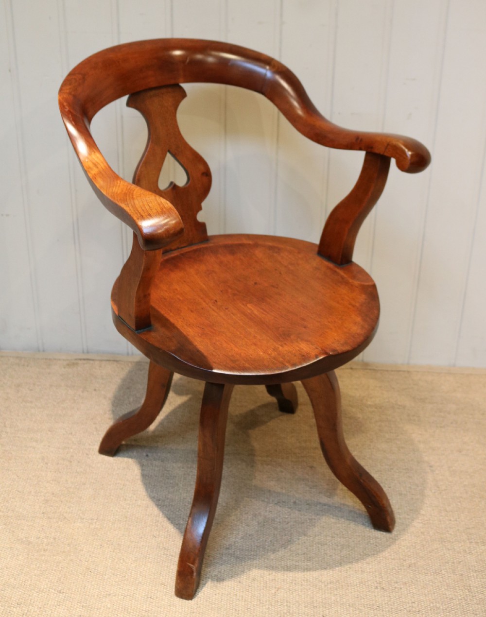 Late Victorian Walnut Revolving Desk Chair View VII