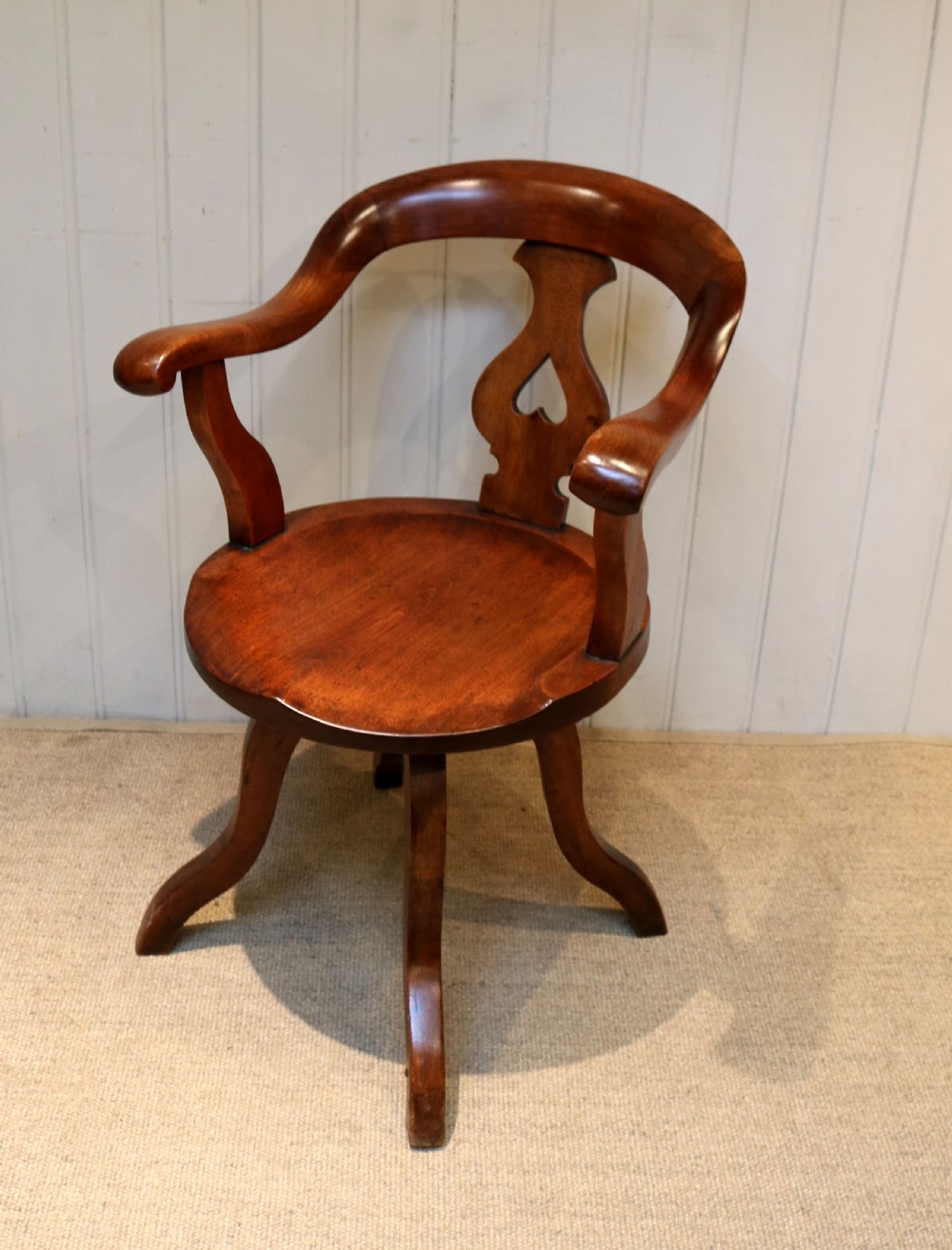 Late Victorian Walnut Revolving Desk Chair View VIII