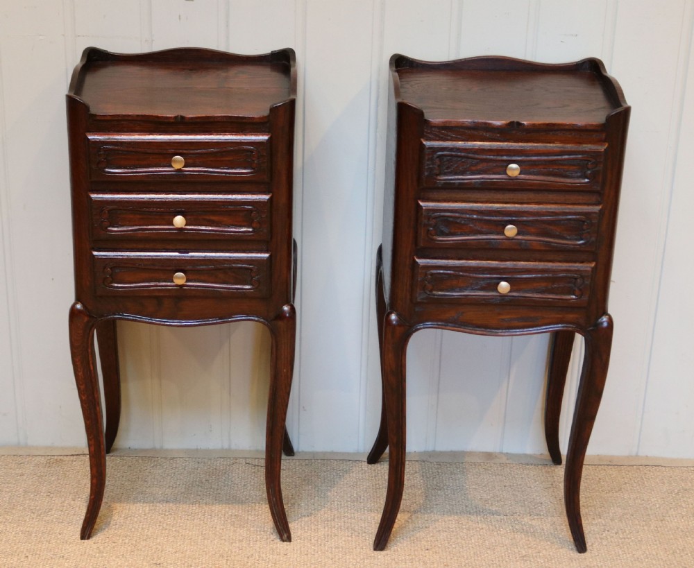 Pair Of French Oak Bedside Cabinets