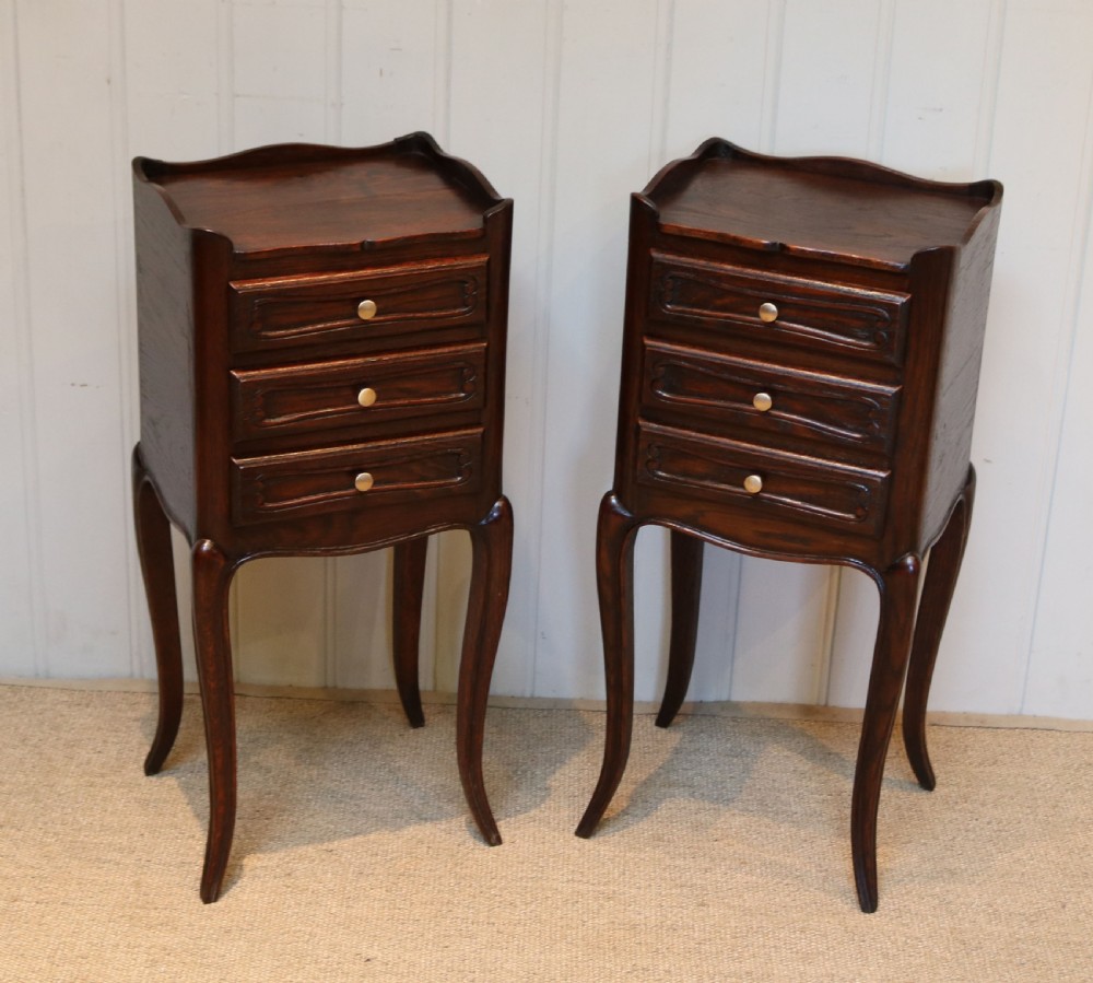 Pair Of French Oak Bedside Cabinets View V