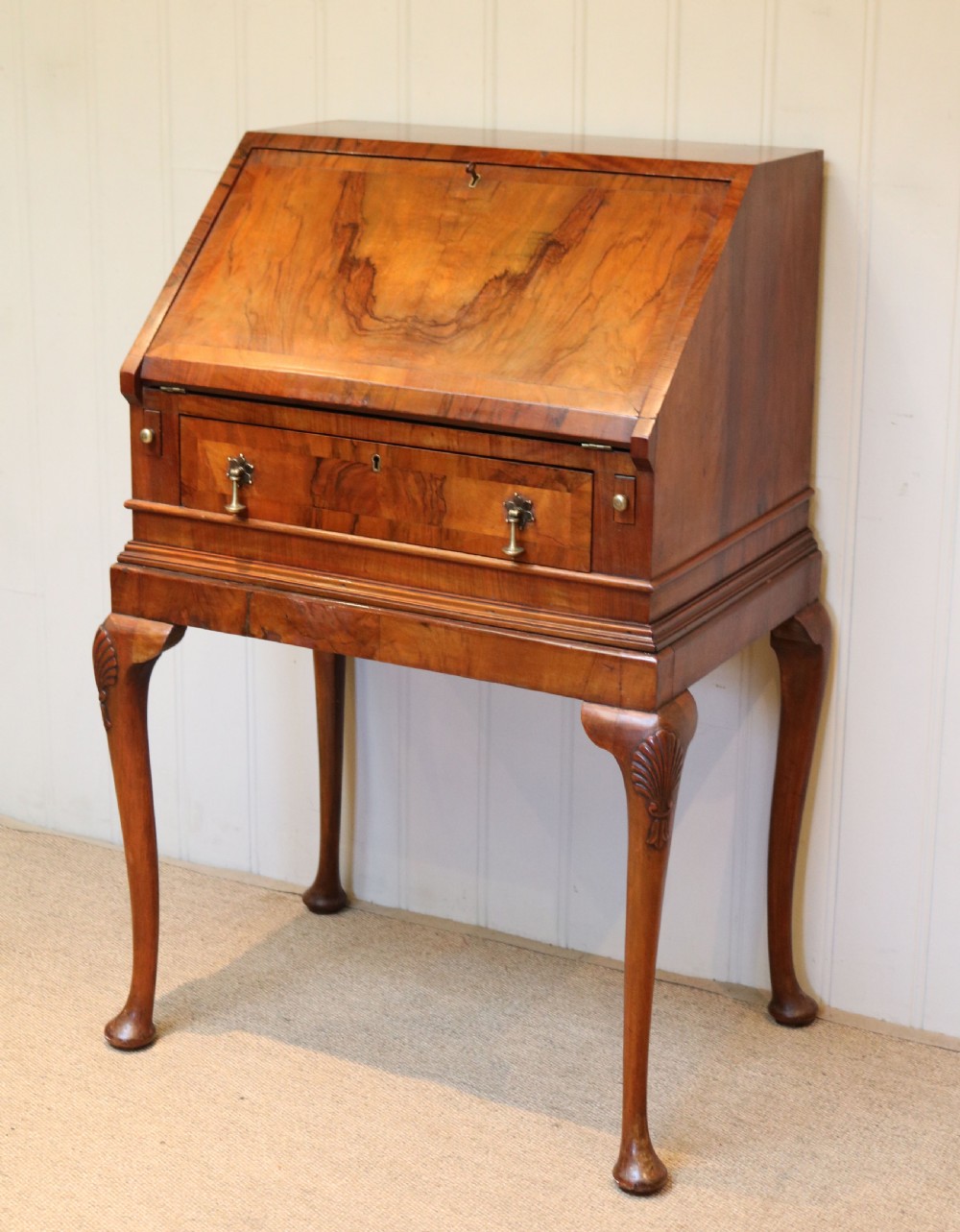 Queen Anne Style Walnut Ladies Bureau View III