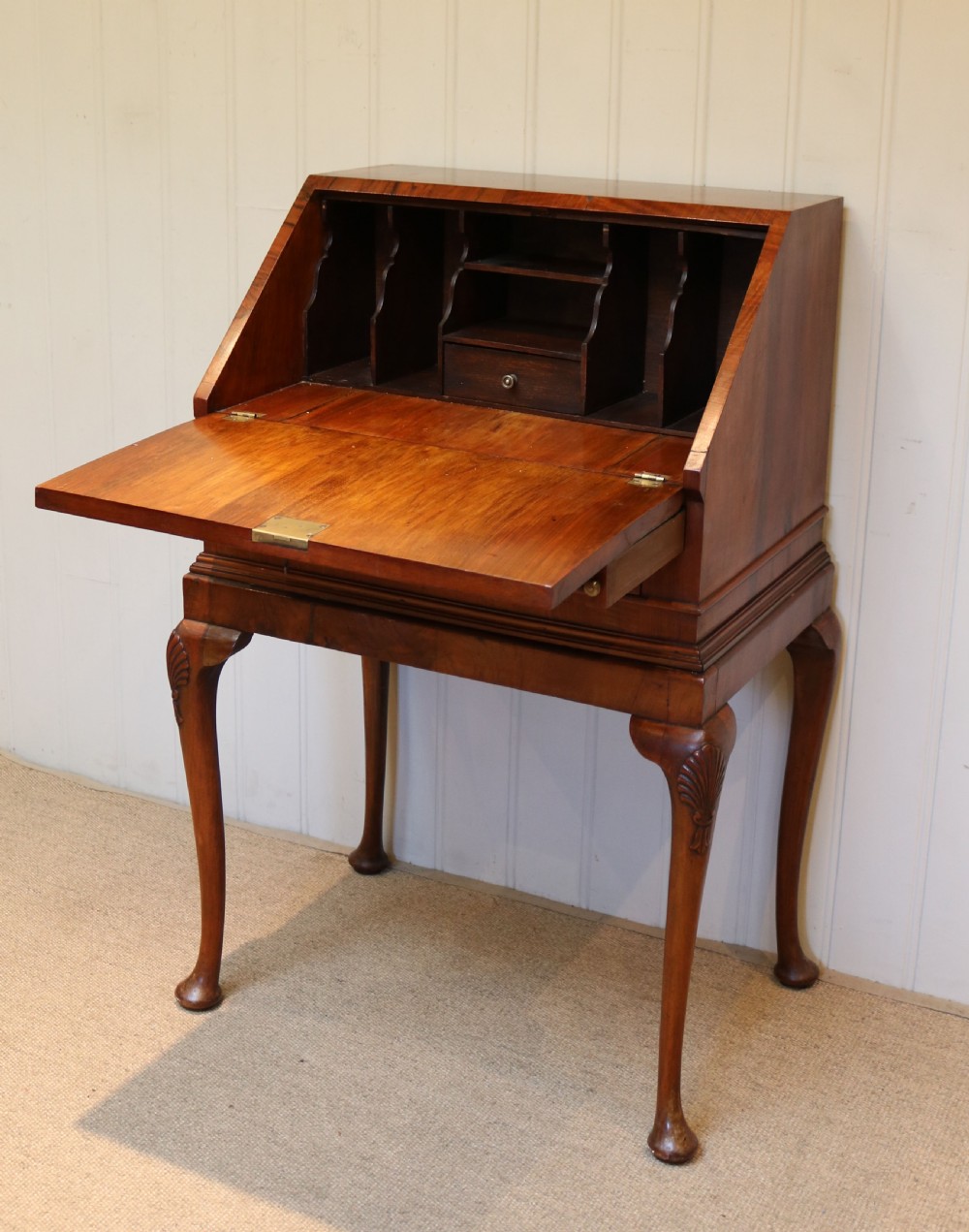 Queen Anne Style Walnut Ladies Bureau View V