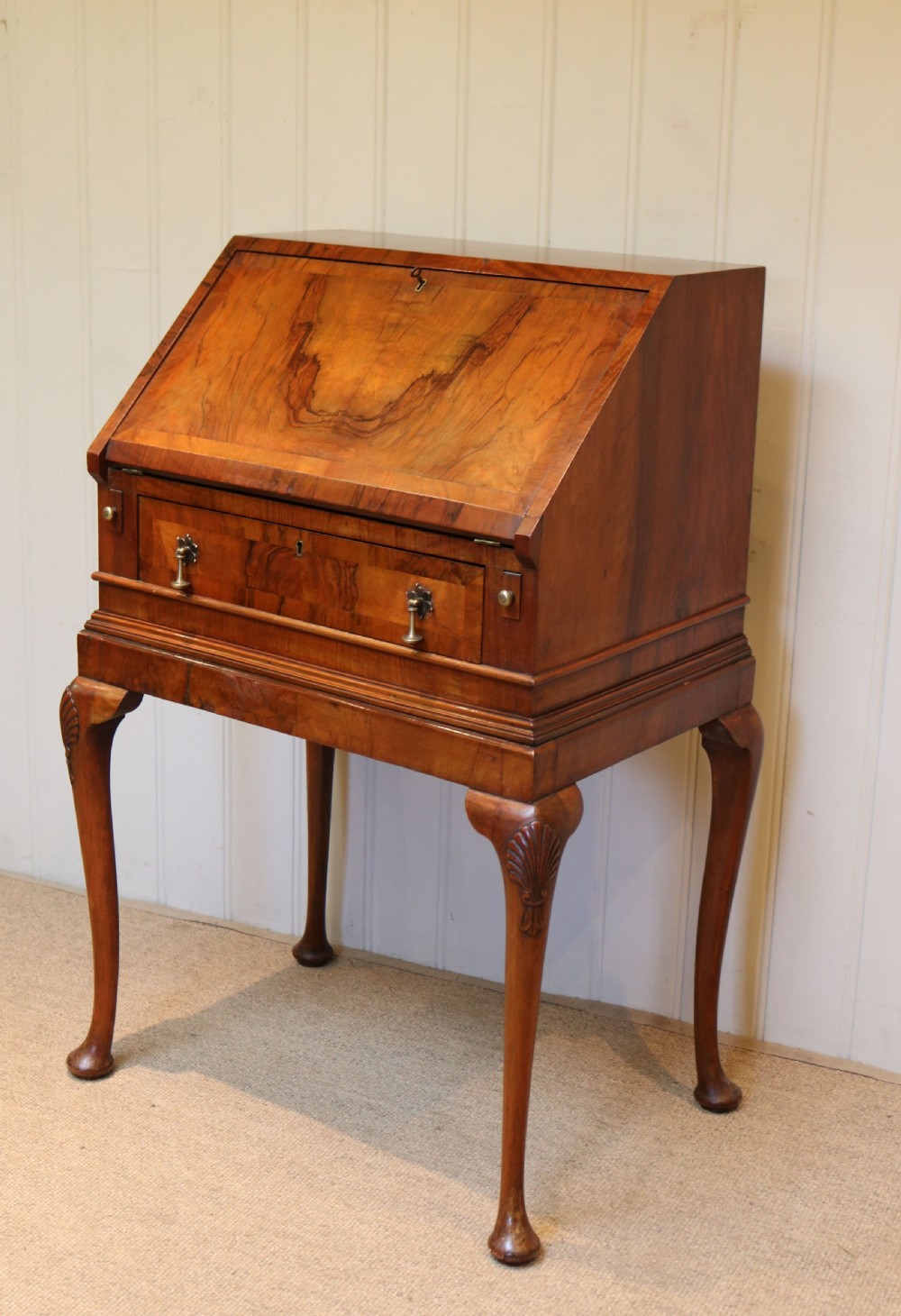 Queen Anne Style Walnut Ladies Bureau View VIII