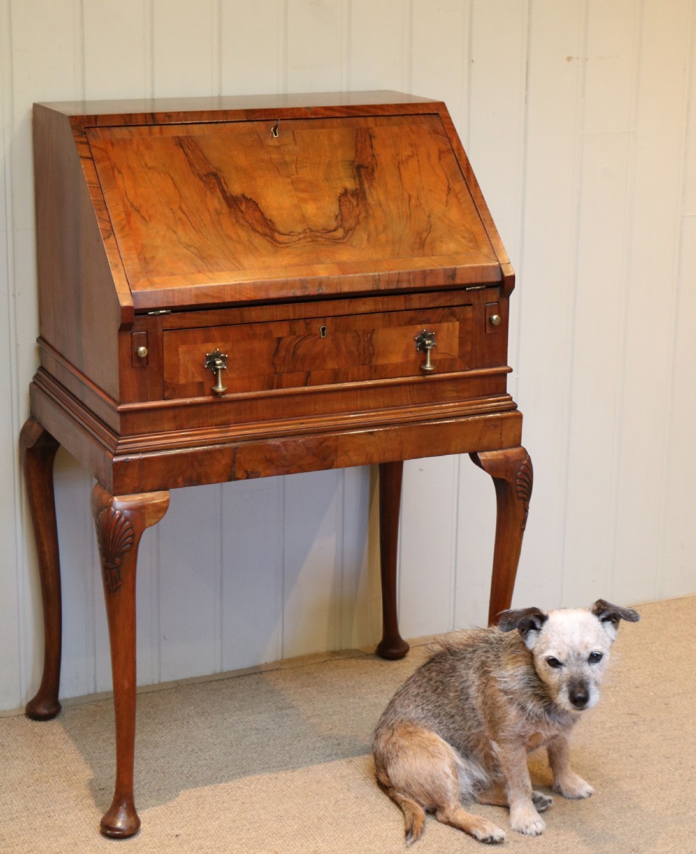 Queen Anne Style Walnut Ladies Bureau View IX