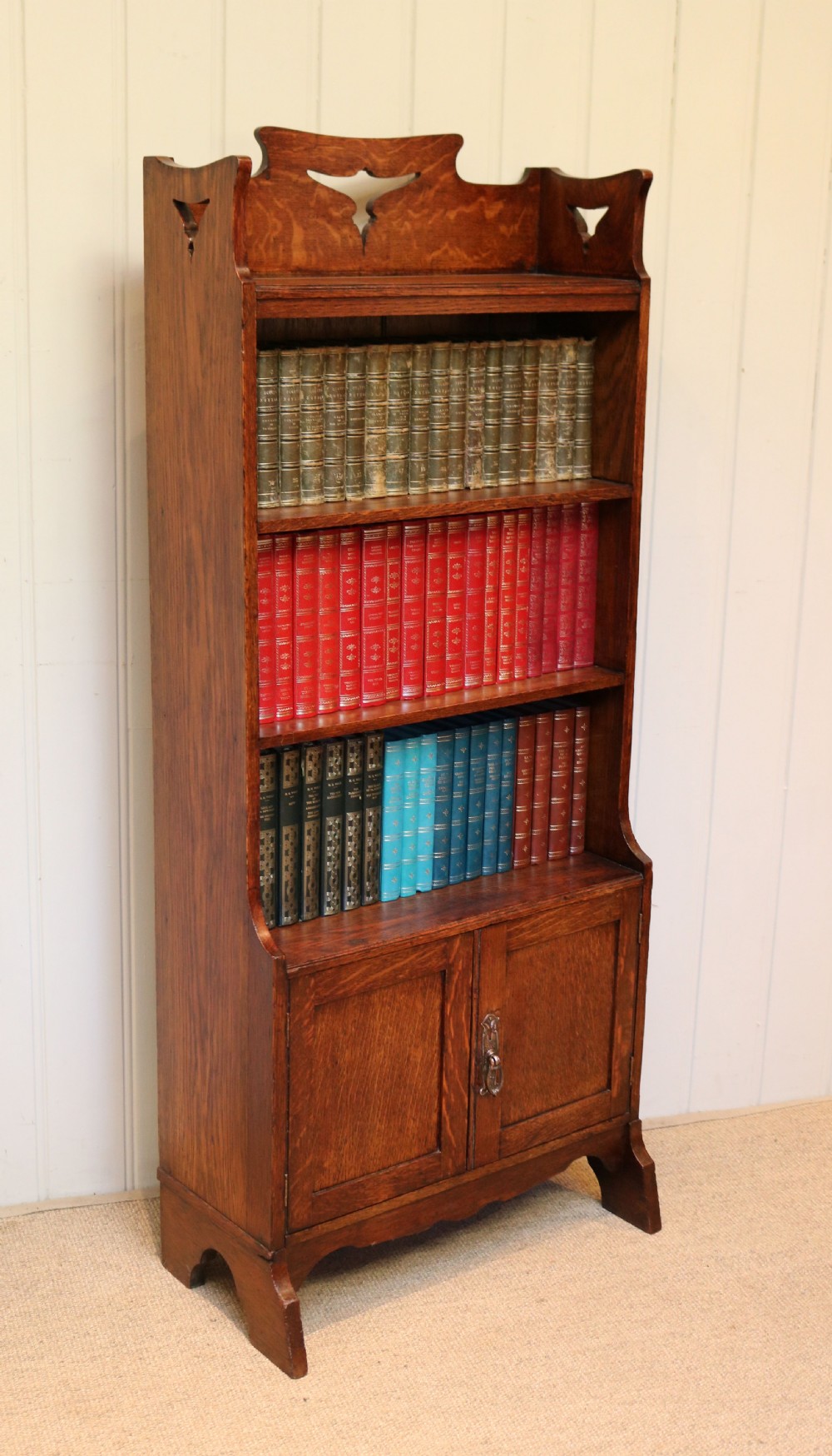 Oak Arts And Crafts Open Bookcase View IV
