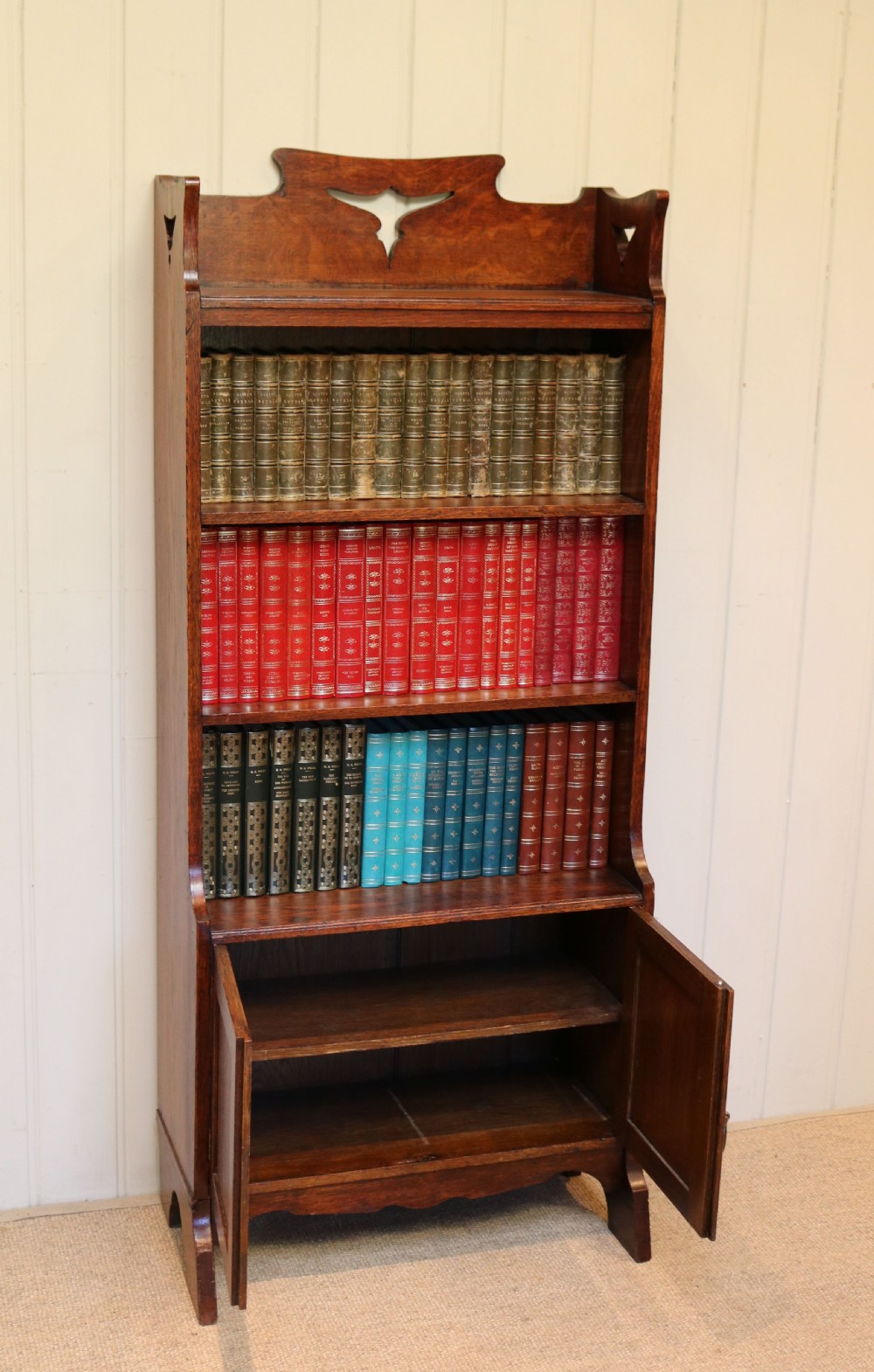 Oak Arts And Crafts Open Bookcase View V