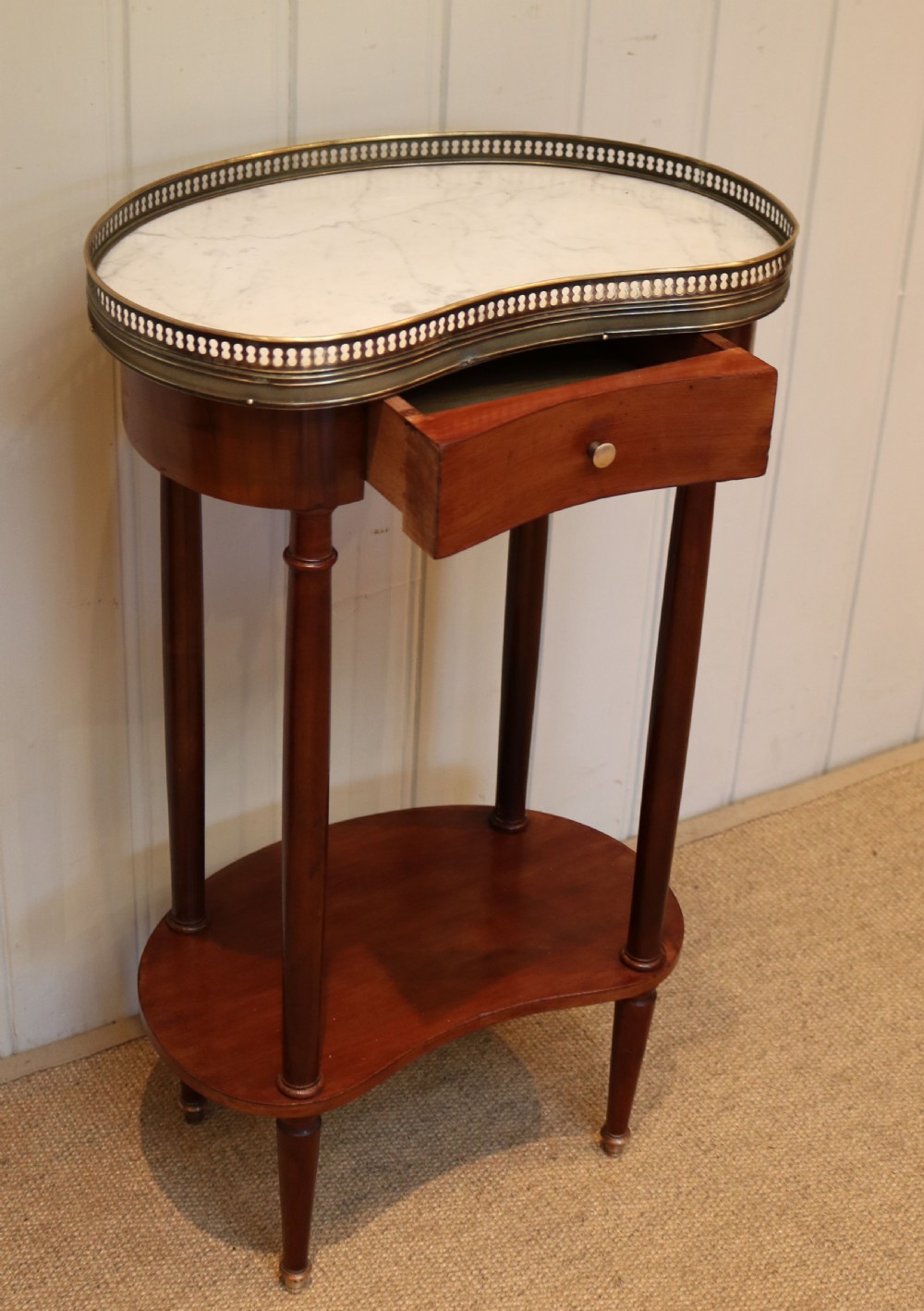 Marble Top Kidney Shaped Table View VII