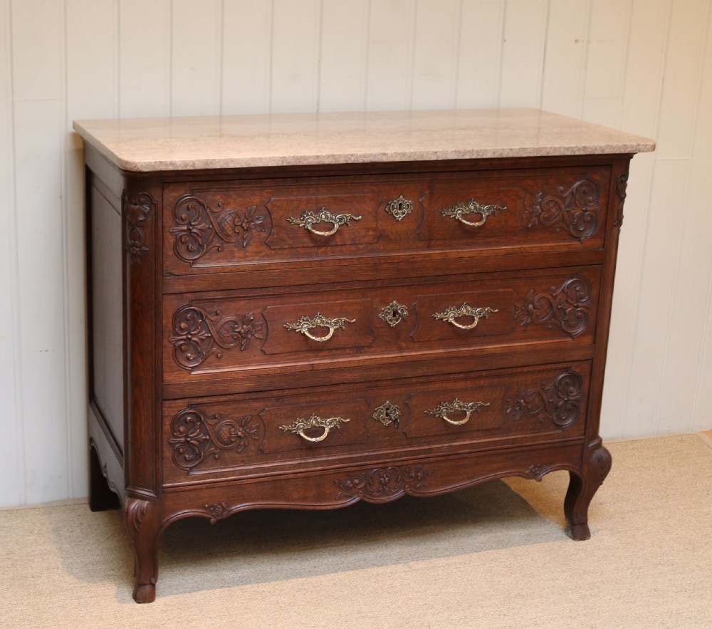 French Oak Marble Top Chest View III