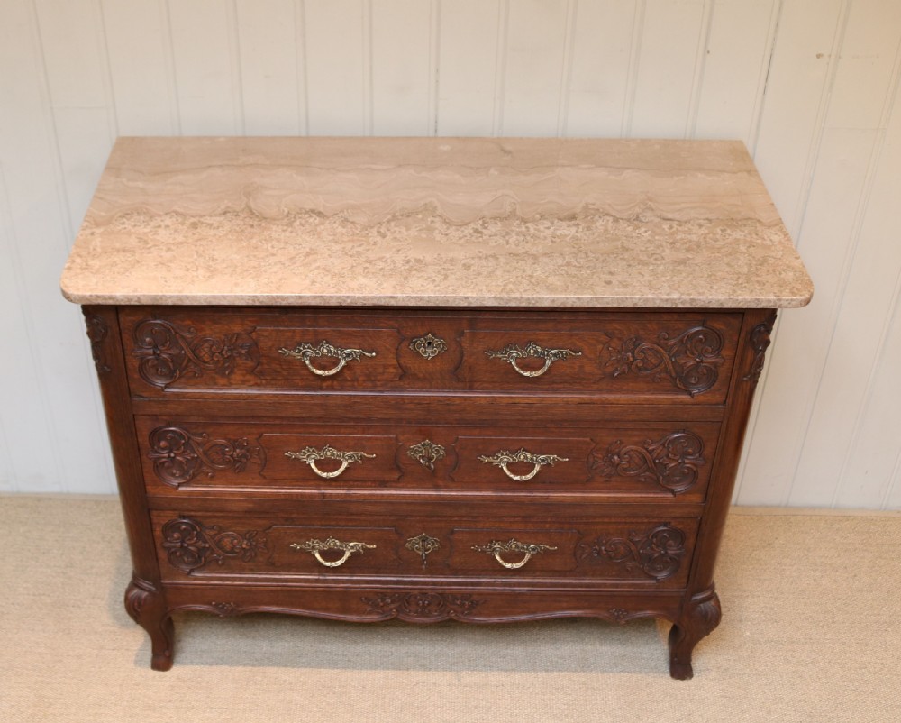 French Oak Marble Top Chest View IV