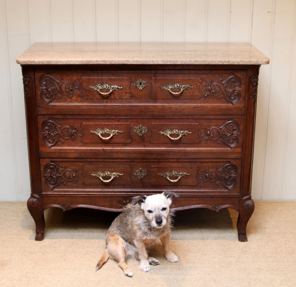 French Oak Marble Top Chest View V