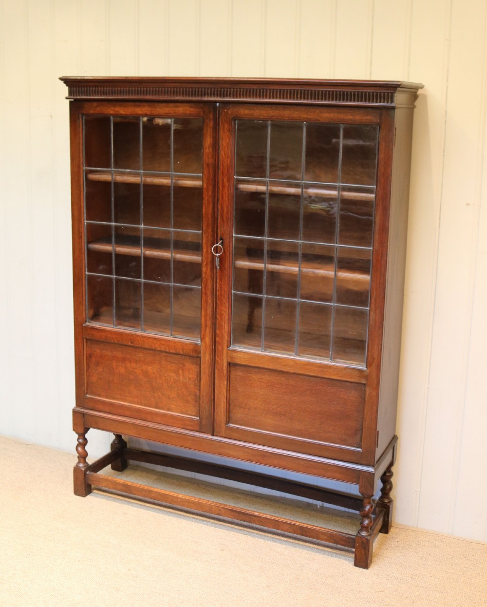 Oak Glazed Bookcase View II