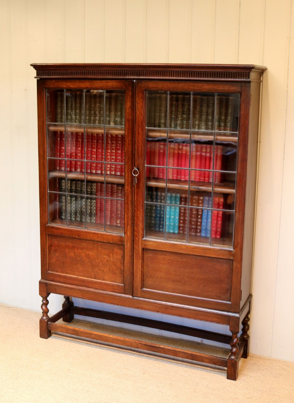 Oak Glazed Bookcase View III