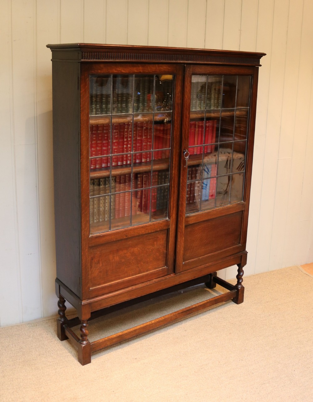 Oak Glazed Bookcase View IV