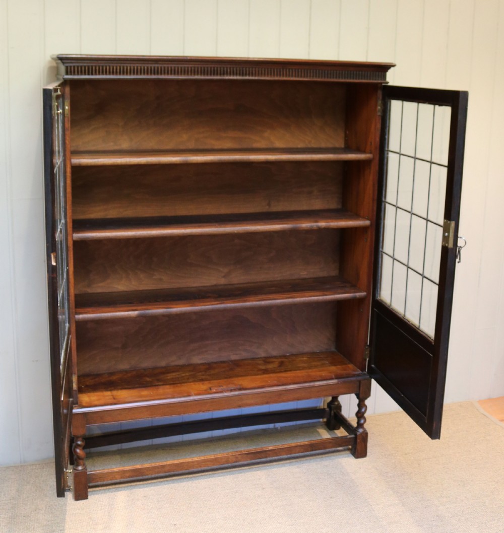 Oak Glazed Bookcase View V