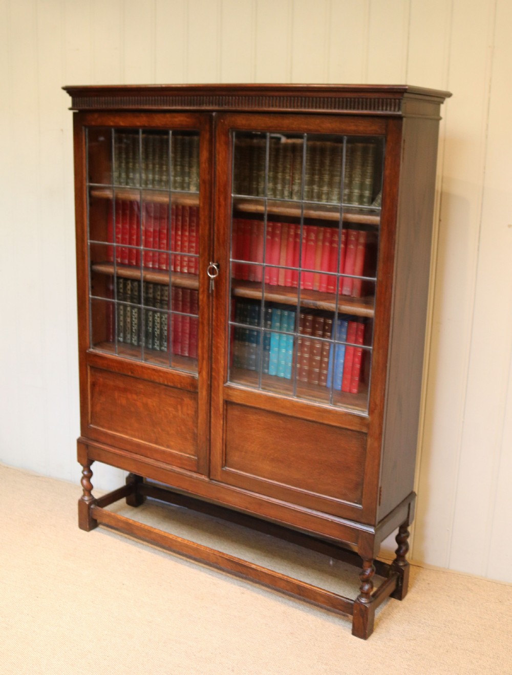 Oak Glazed Bookcase View VII