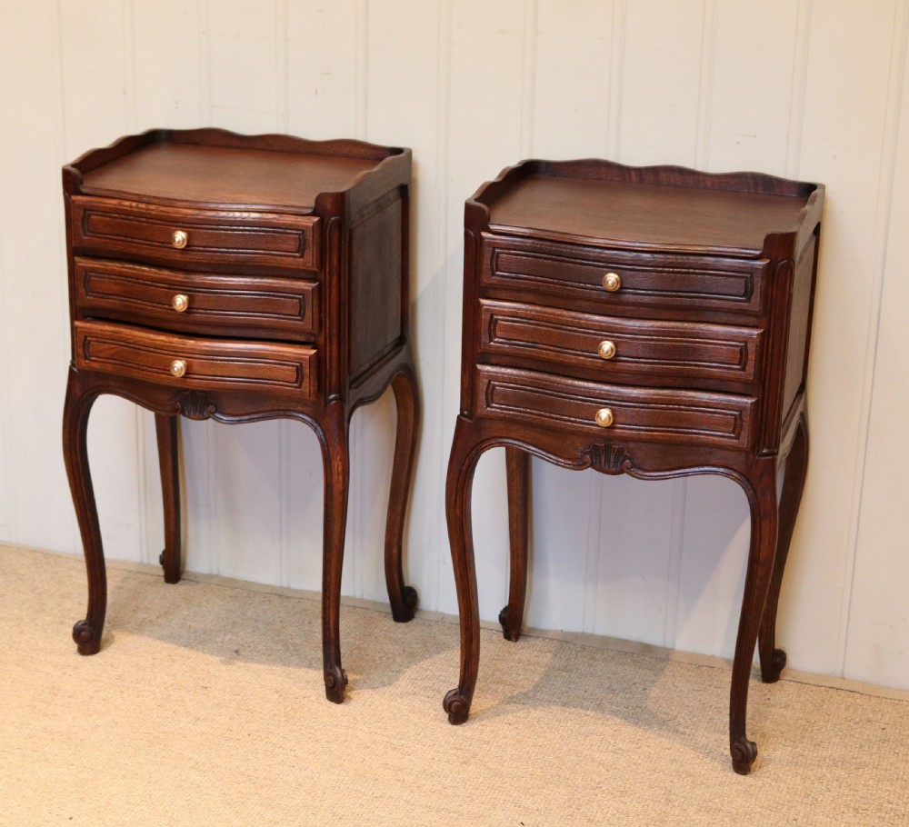 Pair Of French Oak Bedside Cabinets View V