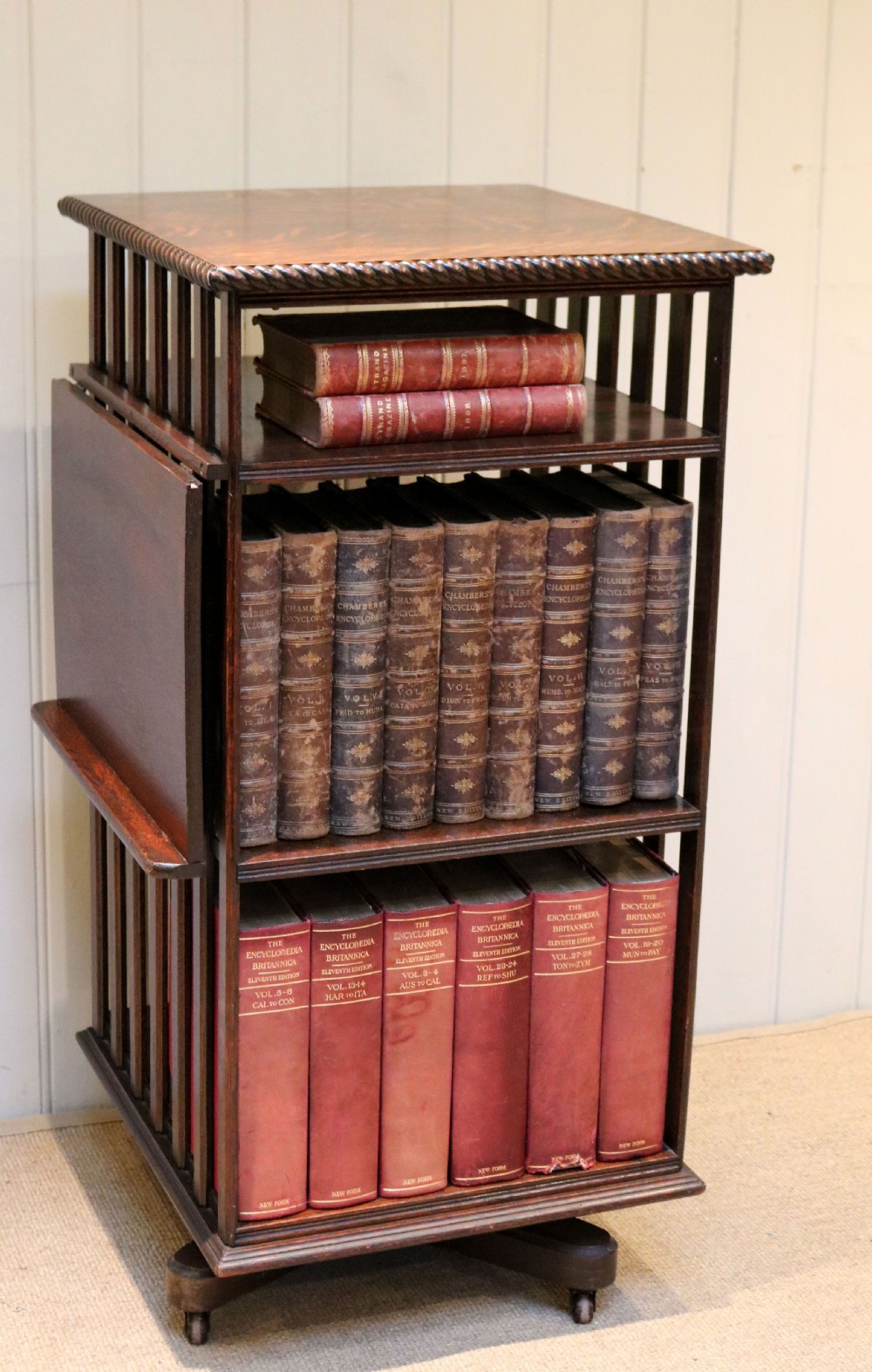 Edwardian Oak Revolving Bookcase