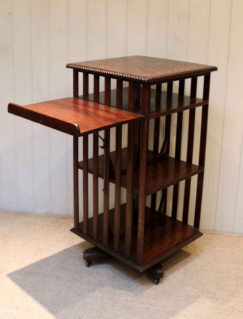 Edwardian Oak Revolving Bookcase View VI