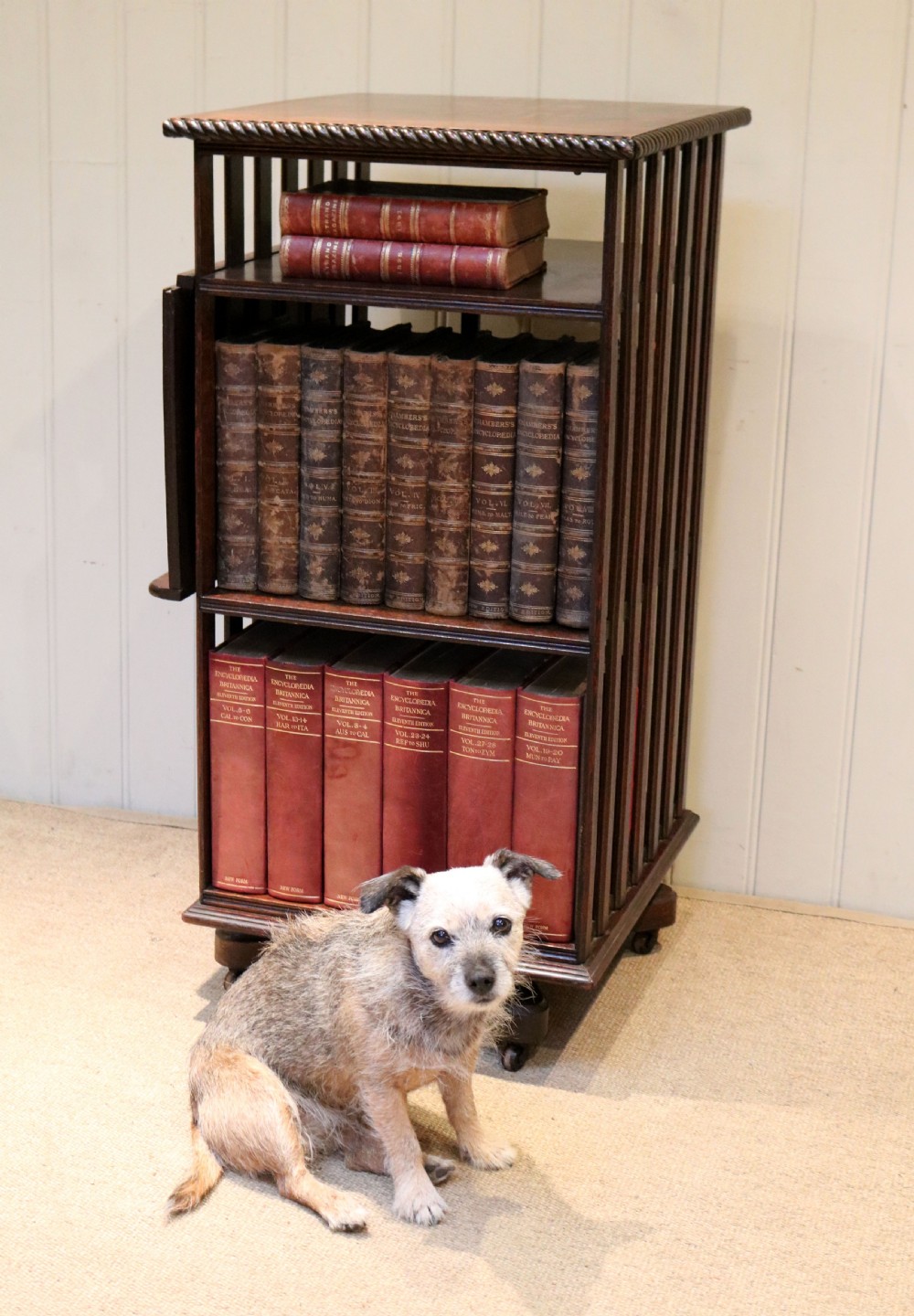 Edwardian Oak Revolving Bookcase View VIII