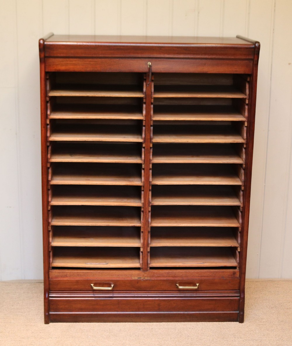 Mahogany Tambour Front Filing Cabinet View III