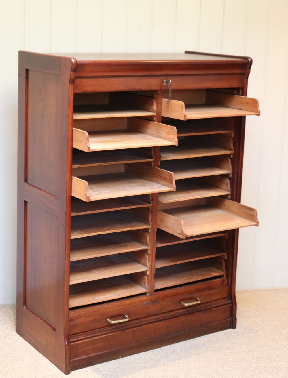 Mahogany Tambour Front Filing Cabinet View IV