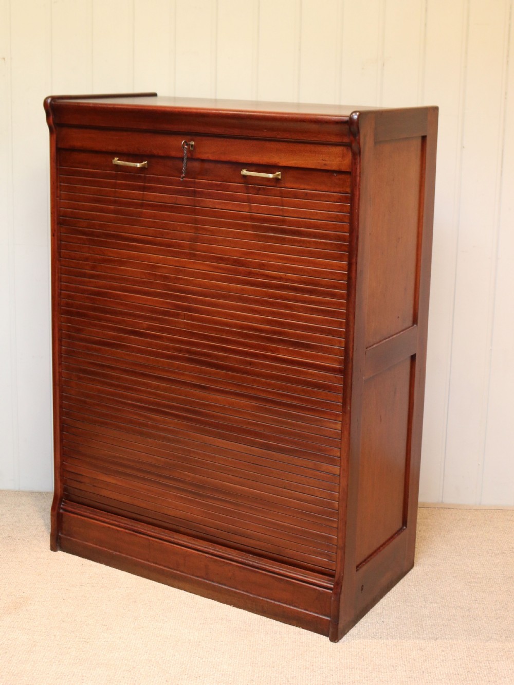 Mahogany Tambour Front Filing Cabinet View VII