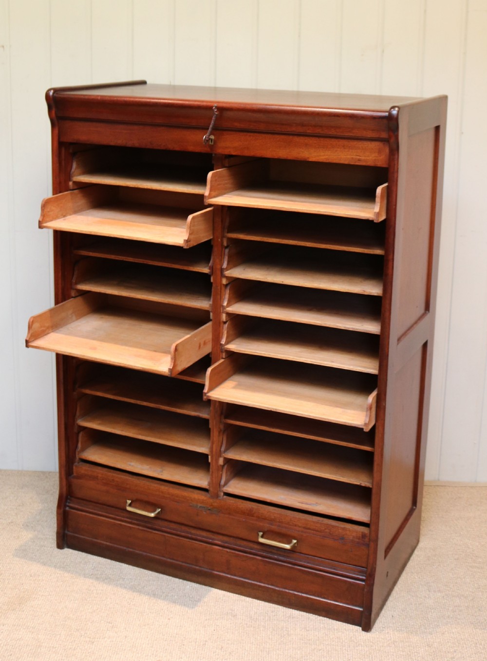 Mahogany Tambour Front Filing Cabinet View VIII