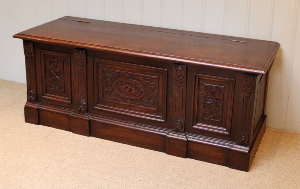 French Carved Oak Coffer View II