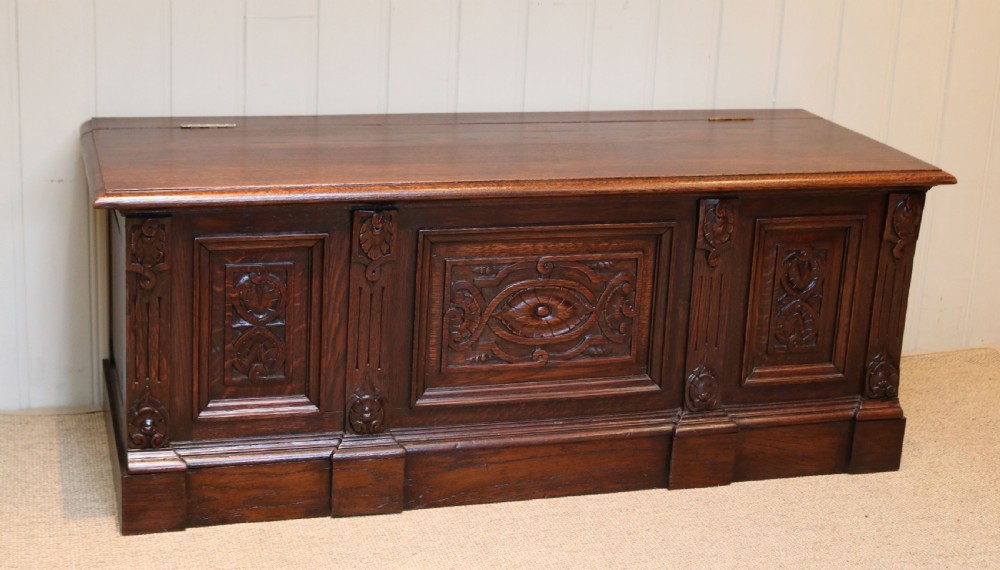 French Carved Oak Coffer View III