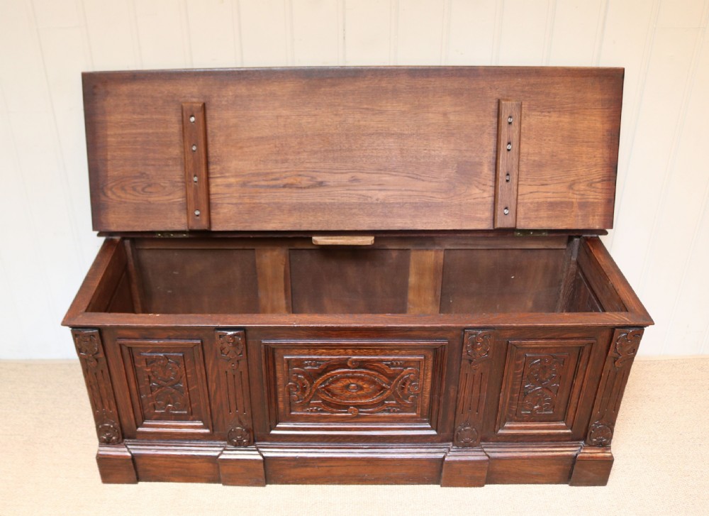 French Carved Oak Coffer View VII
