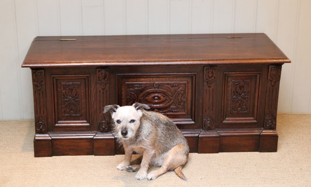 French Carved Oak Coffer View VIII