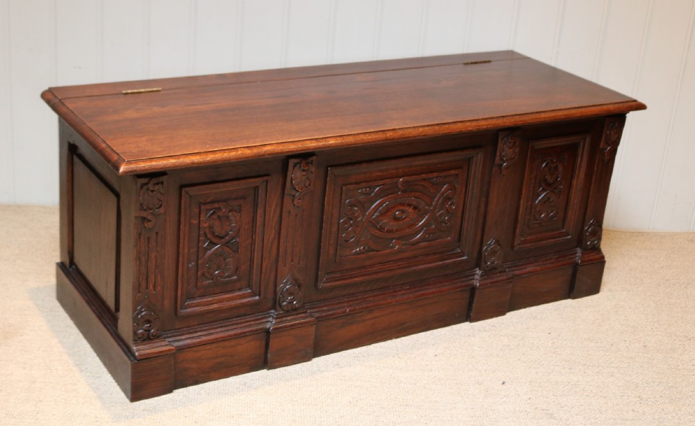French Carved Oak Coffer View IX