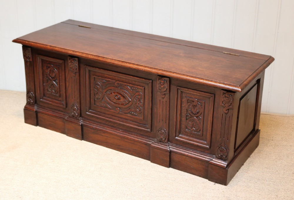 French Carved Oak Coffer View X