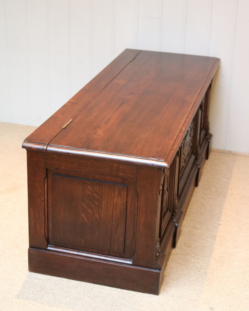 French Carved Oak Coffer View XI