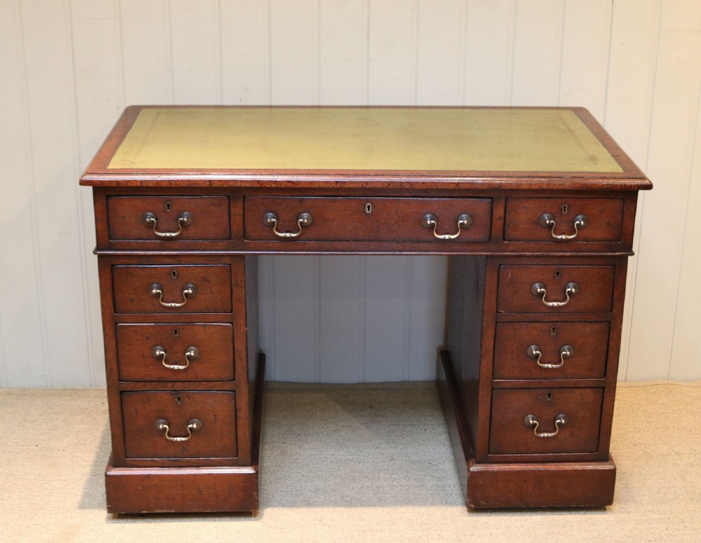 Victorian Oak Pedestal Desk
